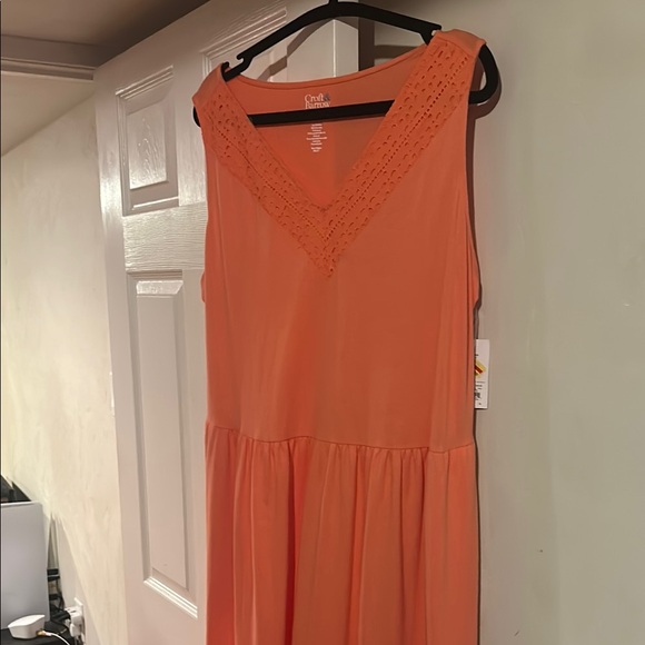 croft & barrow Dresses & Skirts - Croft & Barrow Orange Pleated Midi Sundress